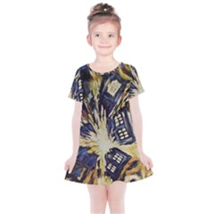 Tardis Doctor Who Pattern Kids  Simple Cotton Dress by Cemarart