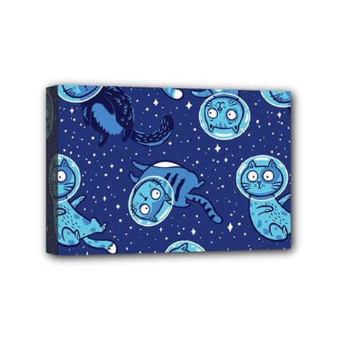 Cat Astronaut Space Suit Pattern Mini Canvas 6  X 4  (stretched) by Cemarart