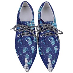 Cat Astronaut Space Suit Pattern Pointed Oxford Shoes by Cemarart