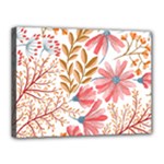 Red Flower Seamless Floral Flora Canvas 16  x 12  (Stretched)