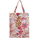 Red Flower Seamless Floral Flora Zipper Classic Tote Bag