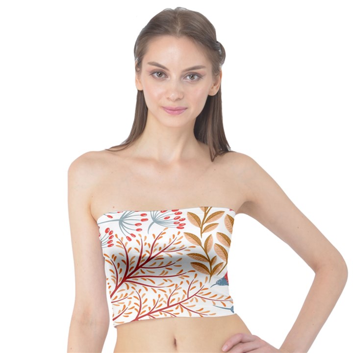 Red Flower Seamless Floral Flora Tube Top
