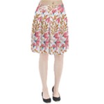 Red Flower Seamless Floral Flora Pleated Skirt