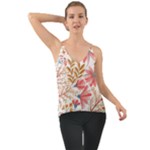 Red Flower Seamless Floral Flora Chiffon Cami