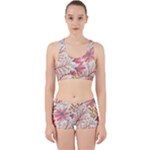 Red Flower Seamless Floral Flora Work It Out Gym Set