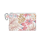 Red Flower Seamless Floral Flora Canvas Cosmetic Bag (Small)