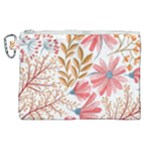 Red Flower Seamless Floral Flora Canvas Cosmetic Bag (XL)