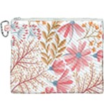 Red Flower Seamless Floral Flora Canvas Cosmetic Bag (XXXL)