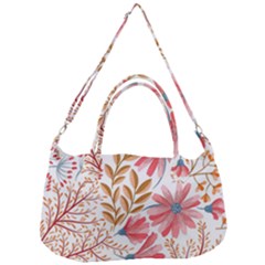 Red Flower Seamless Floral Flora Removable Strap Handbag by Cemarart