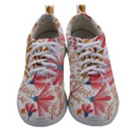 Red Flower Seamless Floral Flora Women Athletic Shoes