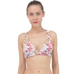 Red Flower Seamless Floral Flora Classic Banded Bikini Top