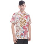Red Flower Seamless Floral Flora Men s Polo T-Shirt