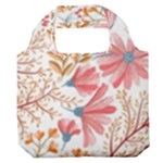 Red Flower Seamless Floral Flora Premium Foldable Grocery Recycle Bag