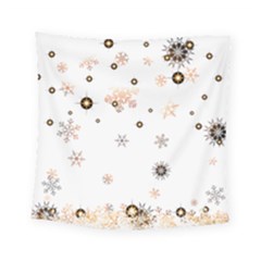 Golden-snowflake Square Tapestry (small) by saad11
