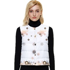 Golden-snowflake Women s Button Up Puffer Vest by saad11