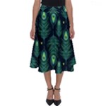 Peacock Pattern Perfect Length Midi Skirt