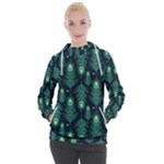 Peacock Pattern Women s Hooded Pullover