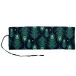 Peacock Pattern Roll Up Canvas Pencil Holder (M)