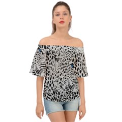 Leopard In Art, Animal, Graphic, Illusion Off Shoulder Short Sleeve Top by nateshop