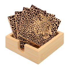 Leopard In Art, Animal, Graphic, Illusion Bamboo Coaster Set by nateshop