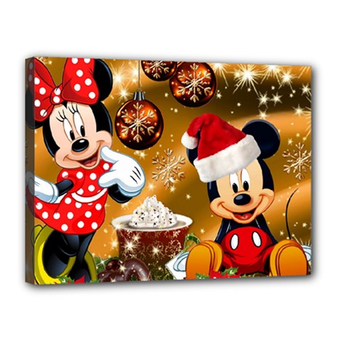 Cartoons, Disney, Merry Christmas, Minnie Canvas 16  X 12  (stretched) by nateshop