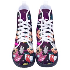 Cartoons, Disney, Mickey Mouse, Minnie Men s High-top Canvas Sneakers by nateshop