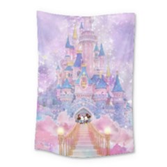 Disney Castle, Mickey And Minnie Small Tapestry by nateshop