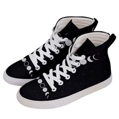 Moon Phases, Eclipse, Black Women s Hi-top Skate Sneakers by nateshop