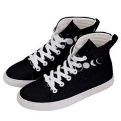 Moon Phases, Eclipse, Black Men s Hi-top Skate Sneakers by nateshop