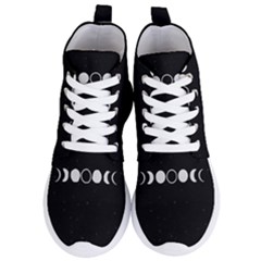 Moon Phases, Eclipse, Black Women s Lightweight High Top Sneakers by nateshop
