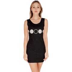 Moon Phases, Eclipse, Black Bodycon Dress by nateshop
