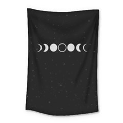 Moon Phases, Eclipse, Black Small Tapestry by nateshop