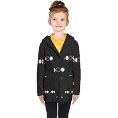 Moon Phases, Eclipse, Black Kids  Double Breasted Button Coat by nateshop