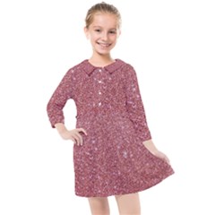 Abstract, Edge Style, Pink, Purple, Kids  Quarter Sleeve Shirt Dress by nateshop