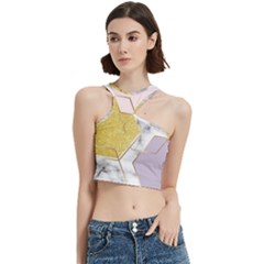 Geometric , Geometric, Gold, Marble, Pattern, Pink, Purple, Cut Out Top by nateshop
