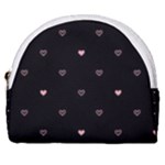 Heart, Background Horseshoe Style Canvas Pouch