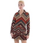 Fabric Abstract Pattern Fabric Textures, Geometric Women s Long Sleeve Casual Dress