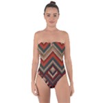 Fabric Abstract Pattern Fabric Textures, Geometric Tie Back One Piece Swimsuit
