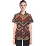 Fabric Abstract Pattern Fabric Textures, Geometric Women s Short Sleeve Shirt