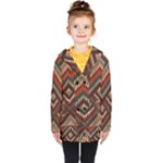 Fabric Abstract Pattern Fabric Textures, Geometric Kids  Double Breasted Button Coat