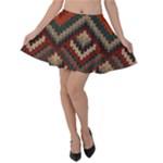 Fabric Abstract Pattern Fabric Textures, Geometric Velvet Skater Skirt