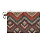 Fabric Abstract Pattern Fabric Textures, Geometric Canvas Cosmetic Bag (Large)