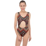 Fabric Abstract Pattern Fabric Textures, Geometric Center Cut Out Swimsuit