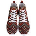 Fabric Abstract Pattern Fabric Textures, Geometric Men s Lightweight High Top Sneakers