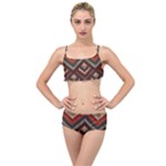 Fabric Abstract Pattern Fabric Textures, Geometric Layered Top Bikini Set