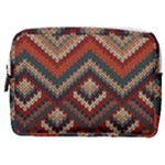 Fabric Abstract Pattern Fabric Textures, Geometric Make Up Pouch (Medium)