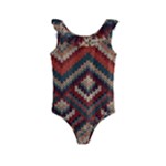 Fabric Abstract Pattern Fabric Textures, Geometric Kids  Frill Swimsuit