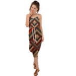 Fabric Abstract Pattern Fabric Textures, Geometric Waist Tie Cover Up Chiffon Dress