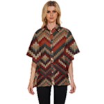 Fabric Abstract Pattern Fabric Textures, Geometric Women s Batwing Button Up Shirt