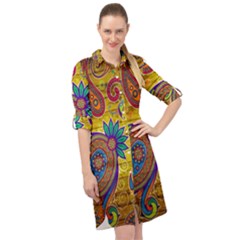 Pattern, Abstract Pattern, Colorful, Long Sleeve Mini Shirt Dress by nateshop
